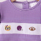 Premium Purple LSU tiger football embroideyr gingham ruffle pants set