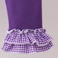 Premium Purple LSU tiger football embroideyr gingham ruffle pants set
