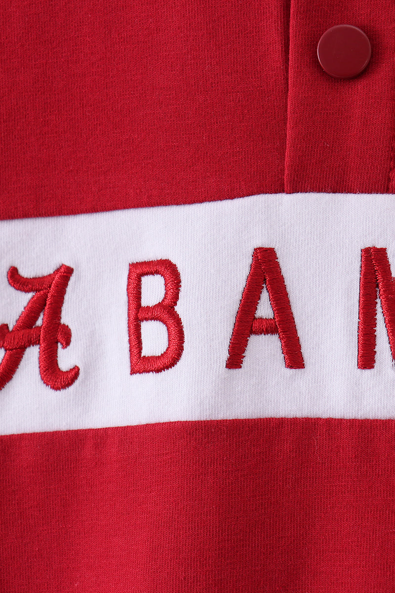 Premium Maroon Alabama embroidery ruffle top