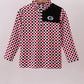 Checkered Georgia half zipper pullover top