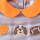 Premium Orange Tennessee stripe football embroidery skorts set
