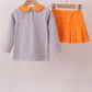 Premium Orange Tennessee stripe football embroidery skorts set