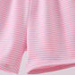 Premium Pink&white stripe bow shorts