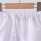 Premium White drawstring shorts
