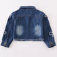 Medium blue pearl denim jacket