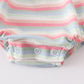 Premium Multicolored stripe ruffle girl romper