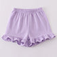 Premium Purple & white stripe basic ruffle shorts