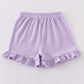 Premium Purple & white stripe basic ruffle shorts