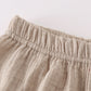 Premium Beige muslin boy shorts set