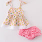 Premium Pink muslin stripe lemon baby set