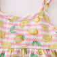 Premium Pink muslin stripe lemon baby set