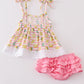 Premium Pink muslin stripe lemon baby set