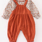 Premium Terracotta floral swiss dot baby set