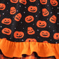 Premium Orange halloween pumpkin ruffle dress