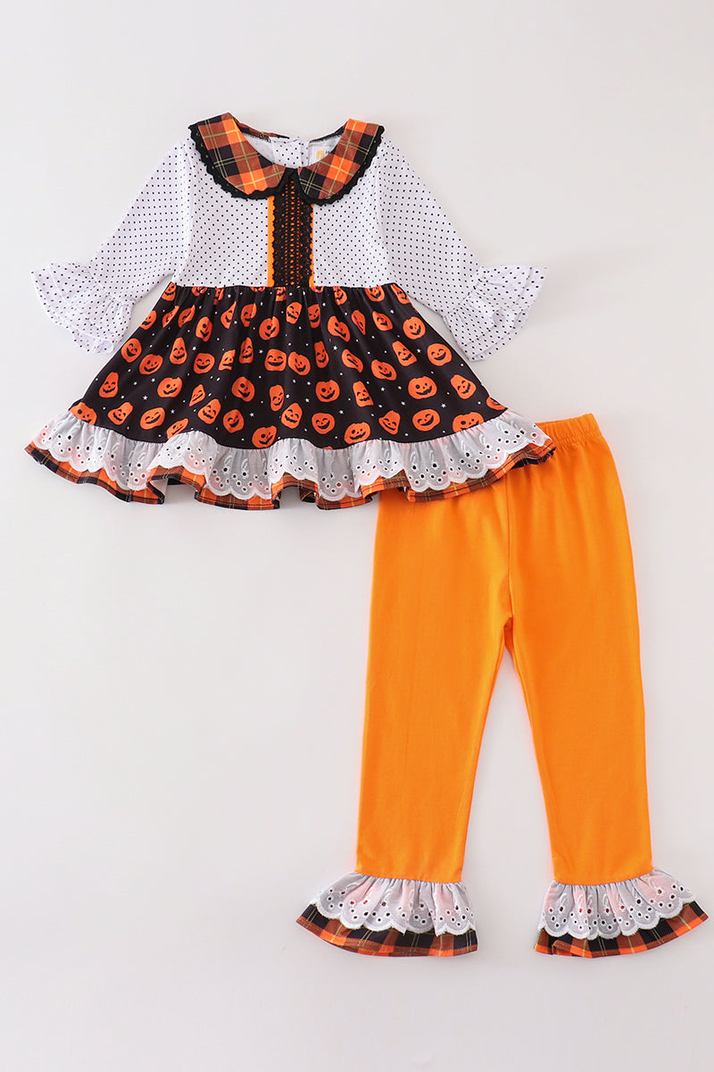 Premium Orange halloween pumpkin girl set