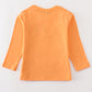 Premium Orange pumpkin embroidery top