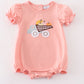 Coral truck pumpkin embroidery girl bubble