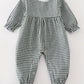 Premium Green gingham girl romper