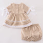 Premium Sand lace ruffle baby set