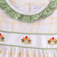 Premium Green turkey embroidery plaid girl set