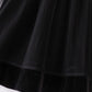 Premium Black velvet ruffle girl dress