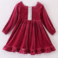 Premium Mauve velvet lace girl dress