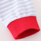 Premium red stripe farm applique boy top