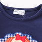 Premium Navy turkey applique girl top