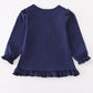 Premium Navy turkey applique girl top