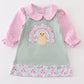 Premium Green turkey applique 2pc girl set