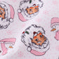 Premium pink christmas santa claus print women pajama pants