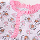 Premium pink christmas santa claus print girl pajama gown