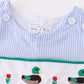 Premium Blue duck embroidery boy gingham jonjon