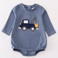 Premium Grey crane applique boy bubble