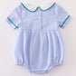 Premium Blue duck embroidery boy gingham bubble