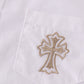 Premium cross embroidery button down shirt