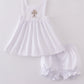 Premium cross embroidery  romper