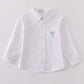 Premium cross embroidery button down long sleeve shirt