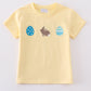 Premium Mustard bunny egg embroidery top