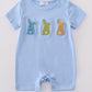 Premium Blue bunny embroidery romper