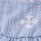 Premium blue cross embroidery bubble