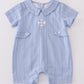 Premium Blue cross embroidery romper