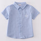 Premium Blue cross embroidery button down shirt
