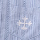 Premium Blue cross embroidery button down shirt