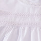 Premium white floral embroidery ruffle dress