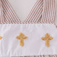 Premium brown cross embroidery bubble