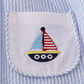 Premium Blue sailboat embroidery bloomer set