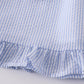 Premium Blue sailboat embroidery bloomer set