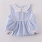 Premium Blue sailboat embroidery dress
