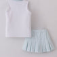Blue active gingham skorts set